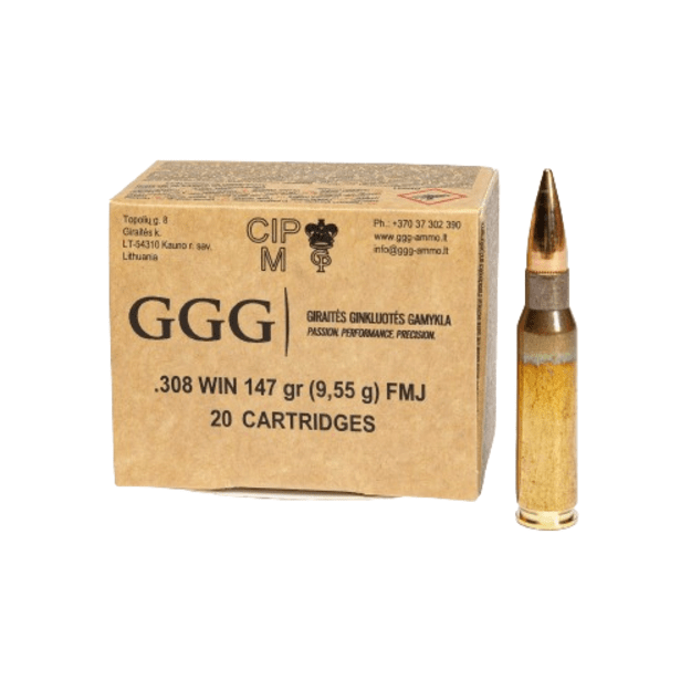  .308 Win / 7.62×51 NATO, 147 gr (9,55 g) FMJ GGG