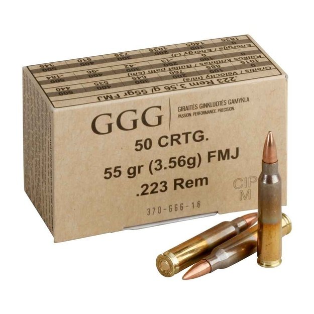 GGG .223 Rem / 5.56 NATO, 55 gr (3.56 g) FMJ