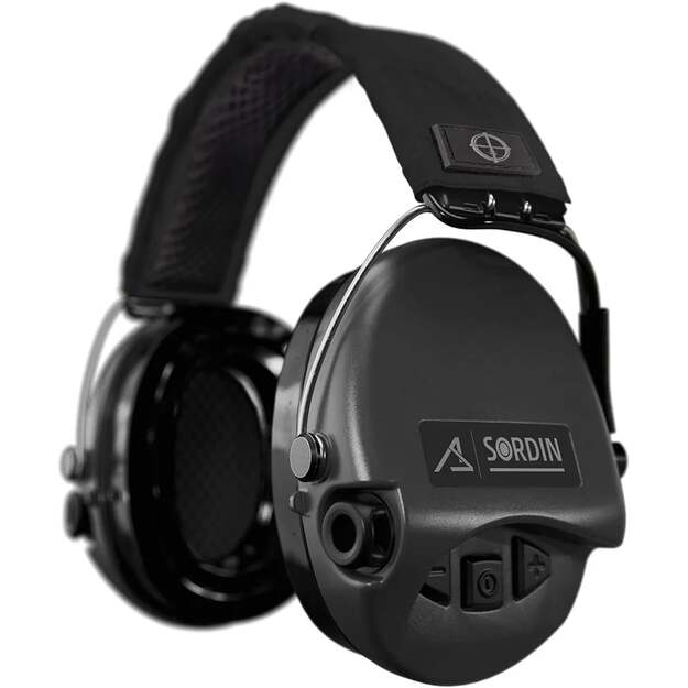 SORDIN Supreme Pro aktyvios ausinės su gelio pagalvėlėmis, juodos, juodas lankelis