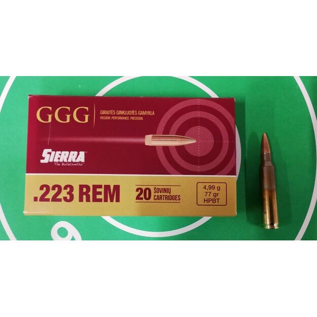 .223 Rem 4,99g/77gr FMJ HPBT Sierra MatchKing , GGG